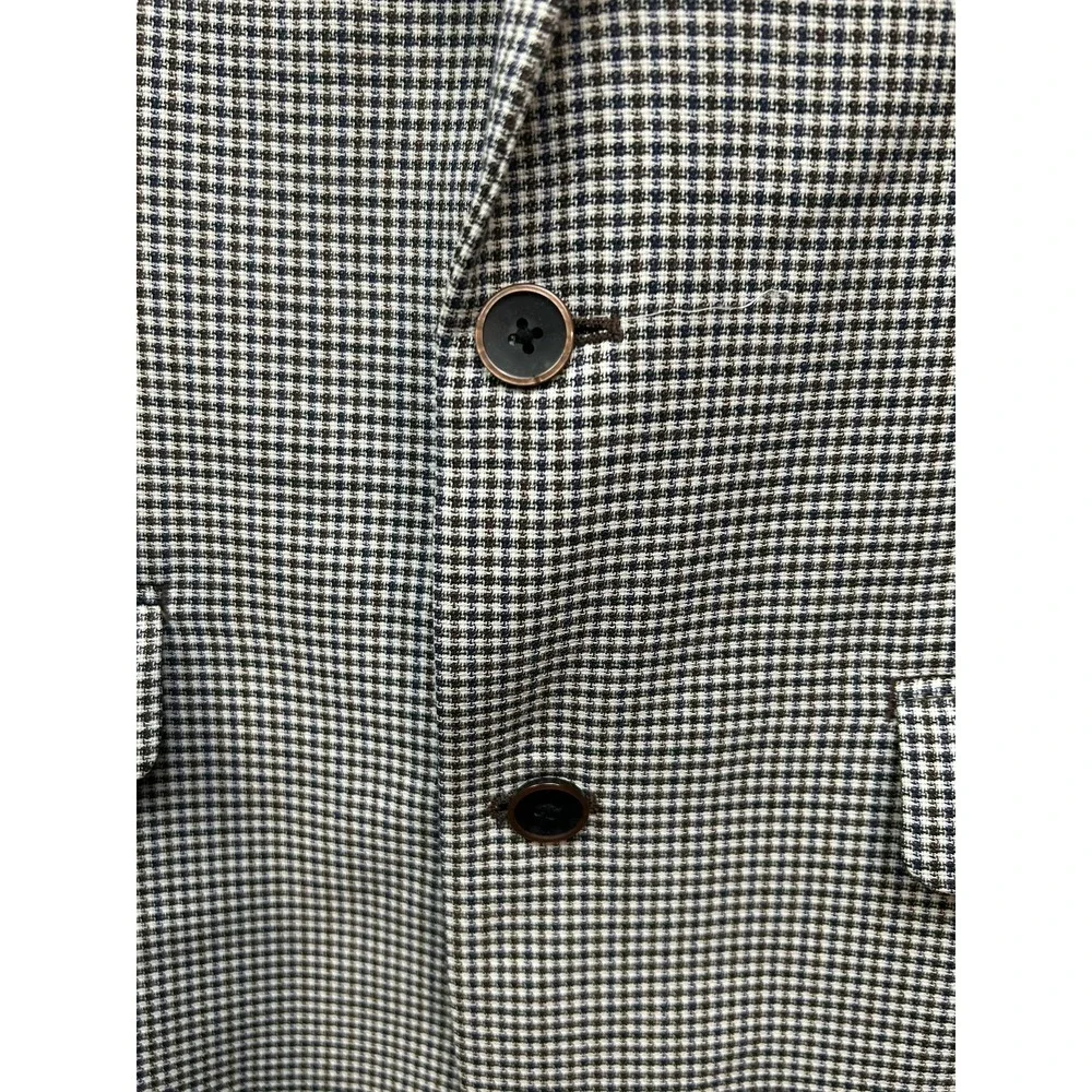 Vince Camuto Sport Coat Mens 40R‎ Black White Houndstooth Wool Blend Modern Fit